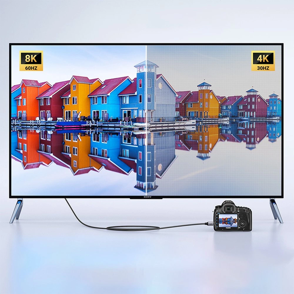 Cablu Video UGREEN HD163, miniHDMI - HDMI, 8K, 2m, Gri