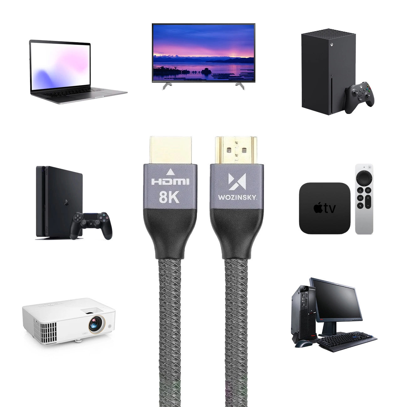 Cablu Video WZK Ultraboost, HDMI - HDMI, 8K, 3m, Gri WHDMI-30