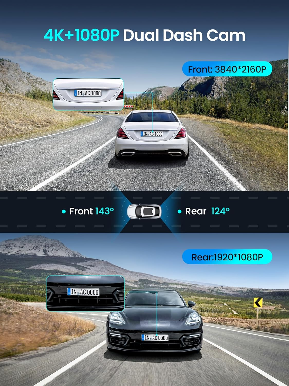 Camera Auto Fata Spate DDPAI Z50 Pro Dual, 4K, Wi-Fi, GPS, Afisaj 3inch