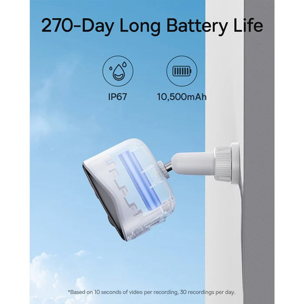 Camera de Supraveghere Baseus N1 Plus, Wi-Fi, 2K, IP67, Exterior, Alba S0TV022132