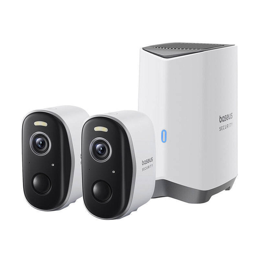 Camera de Supraveghere Baseus N1 Plus, Wi-Fi, 2K, IP67, Exterior, Set 2 bucati S0TY002131