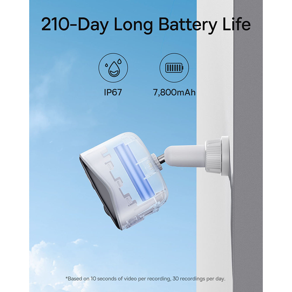 Camera de Supraveghere Baseus N1, Wi-Fi, 2K, IP67, Exterior, Alba S0TZ002130