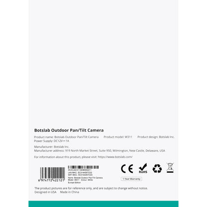 Camera de Supraveghere Botslab W311, Wi-Fi, 2K, IP66, Exterior