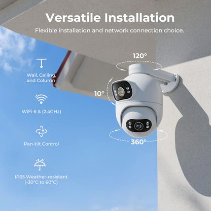 Camera de Supraveghere iMILAB EC6 Dual, Wi-Fi, 3K, IP66, Exterior CMSXJ68A