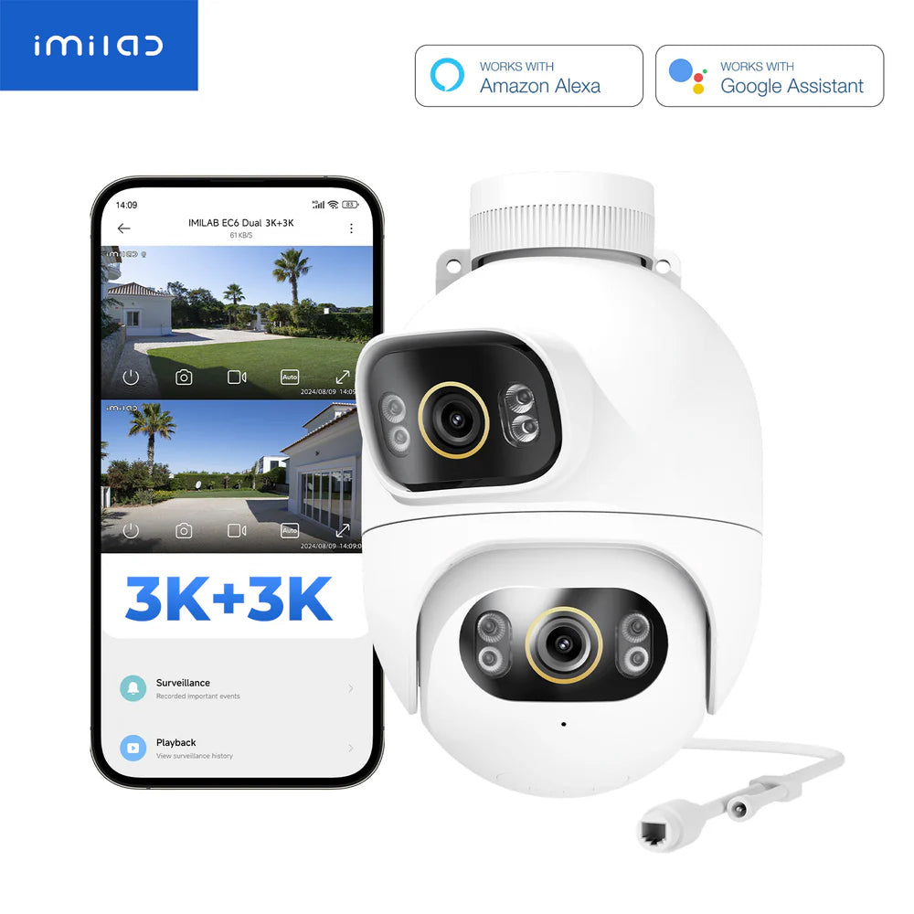 Camera de Supraveghere iMILAB EC6 Dual, Wi-Fi, 3K, IP66, Exterior CMSXJ68A