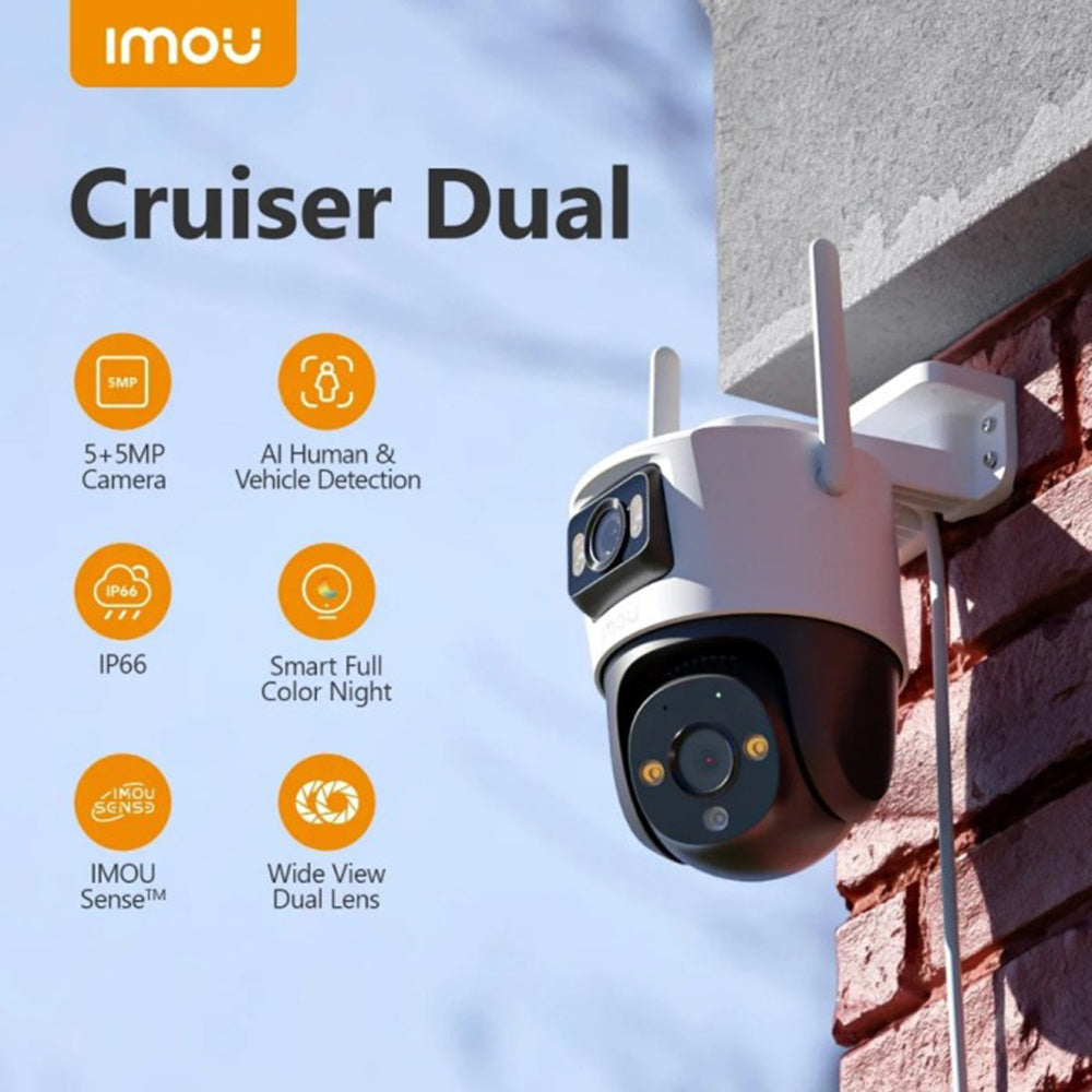 Camera de Supraveghere Imou Cruiser Dual, Wi-Fi, 2.8K + 2.8K, IP66, Exterior, Alba IPC-S7XP-10M0WED-0360B