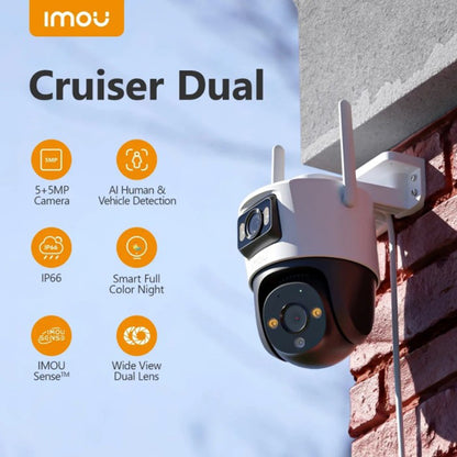 Camera de Supraveghere Imou Cruiser Dual, Wi-Fi, 2.8K + 2.8K, IP66, Exterior, Alba IPC-S7XP-10M0WED-0360B