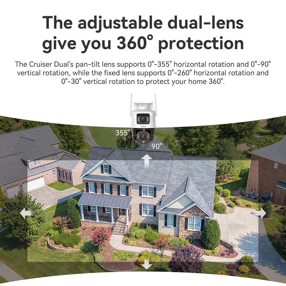 Camera de Supraveghere Imou Cruiser Dual, Wi-Fi, 2.8K + 2K, IP66, Exterior, Alba IPC-S7XP-8M0WED-0360B