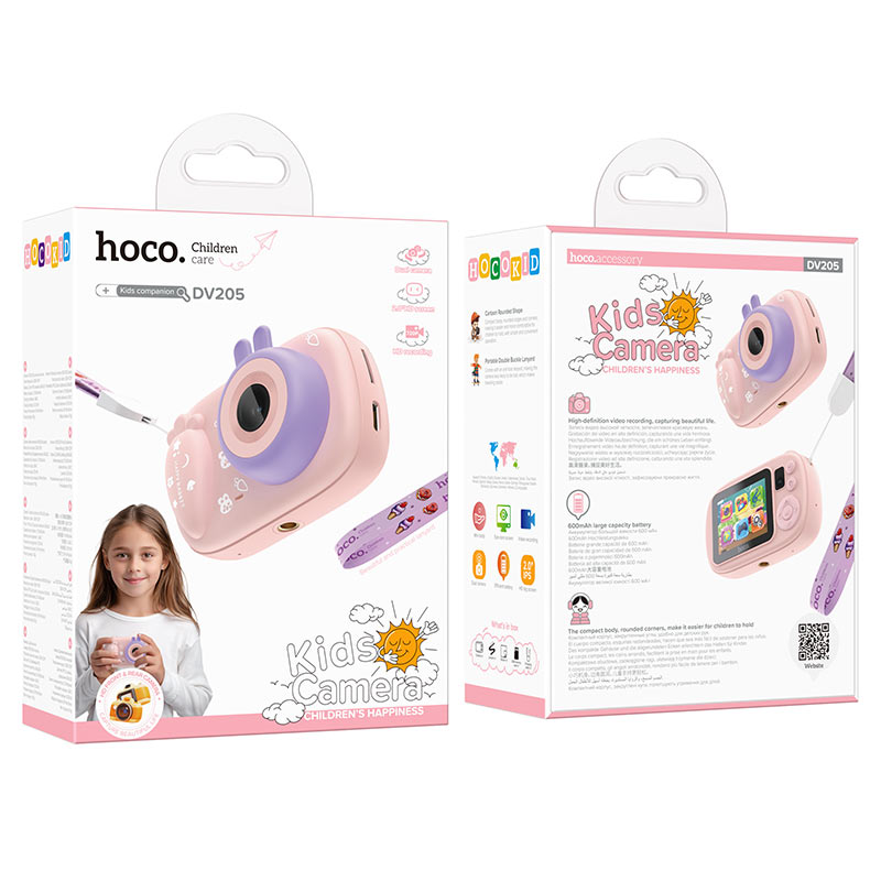Camera Digitala HOCO DV205 Kids, 720P, 1MP, Roz