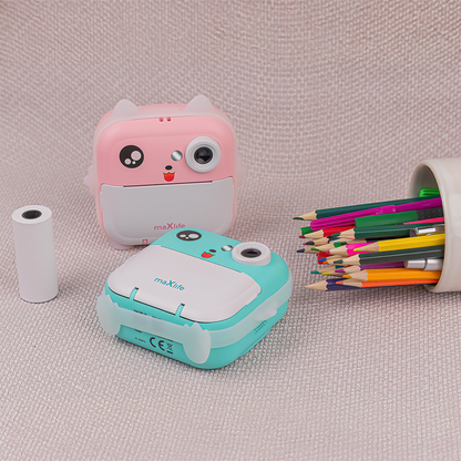 Camera Digitala cu functie de printare MaXlife MXPC-100 Kids, Albastra