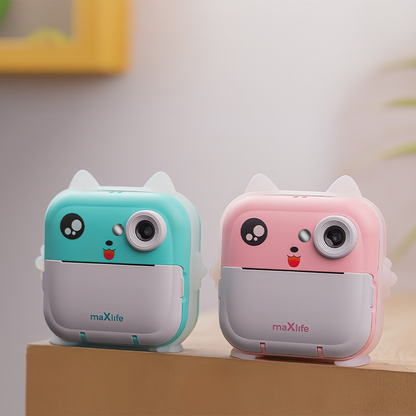 Camera Digitala cu functie de printare MaXlife MXPC-100 Kids, Roz