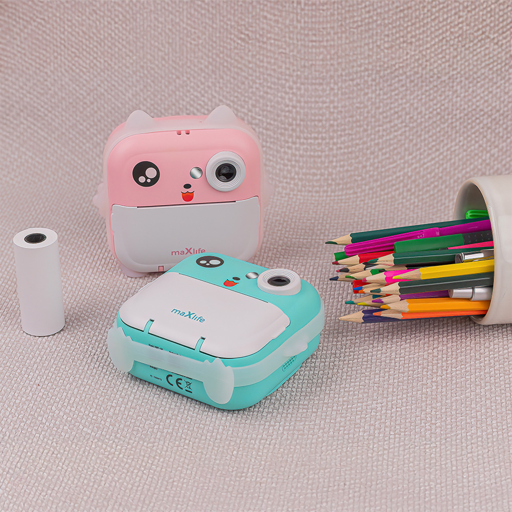 Camera Digitala cu functie de printare MaXlife MXPC-100 Kids, Roz