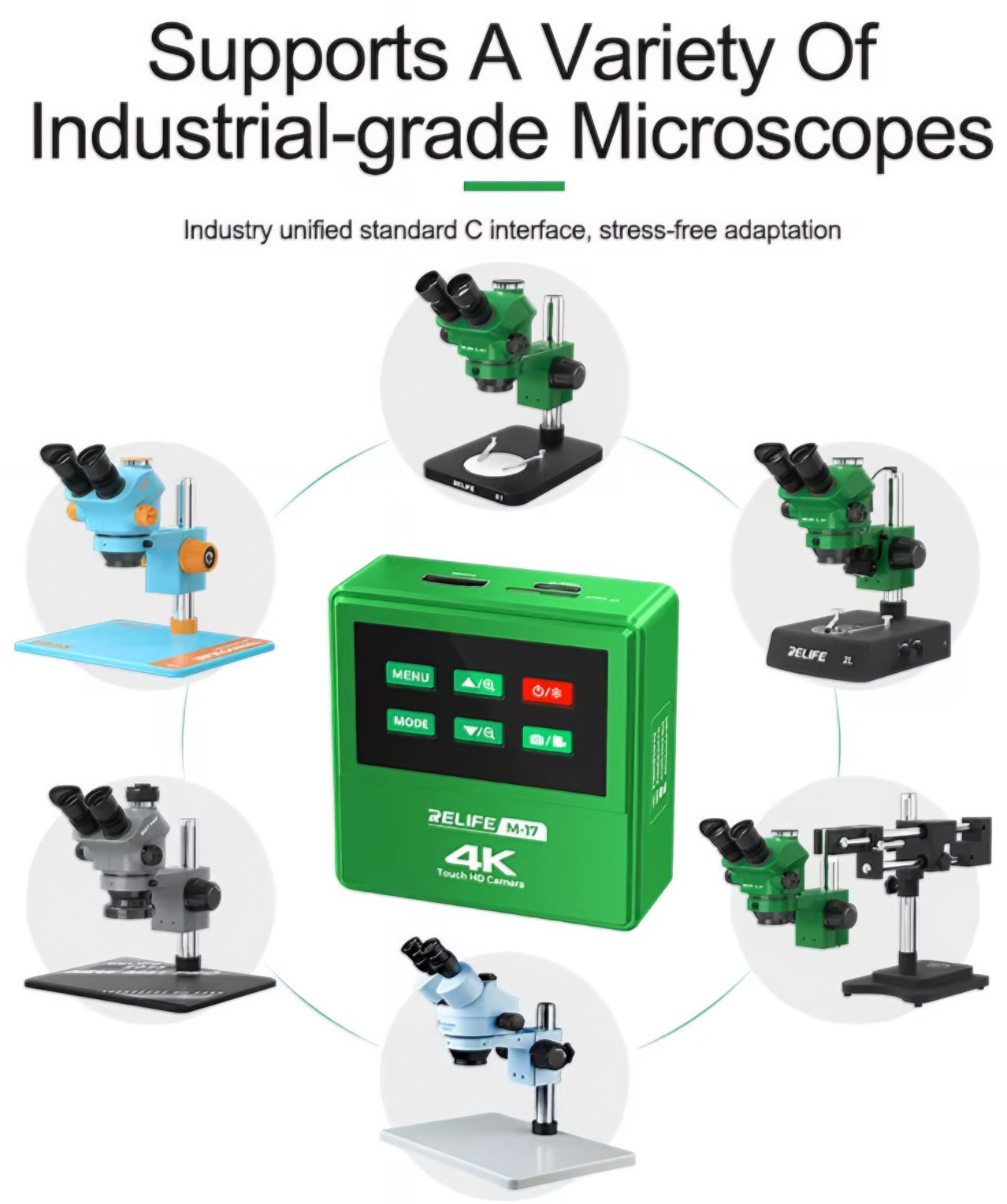 Camera Microscop cu Control Tactil Relife M-17, 4K