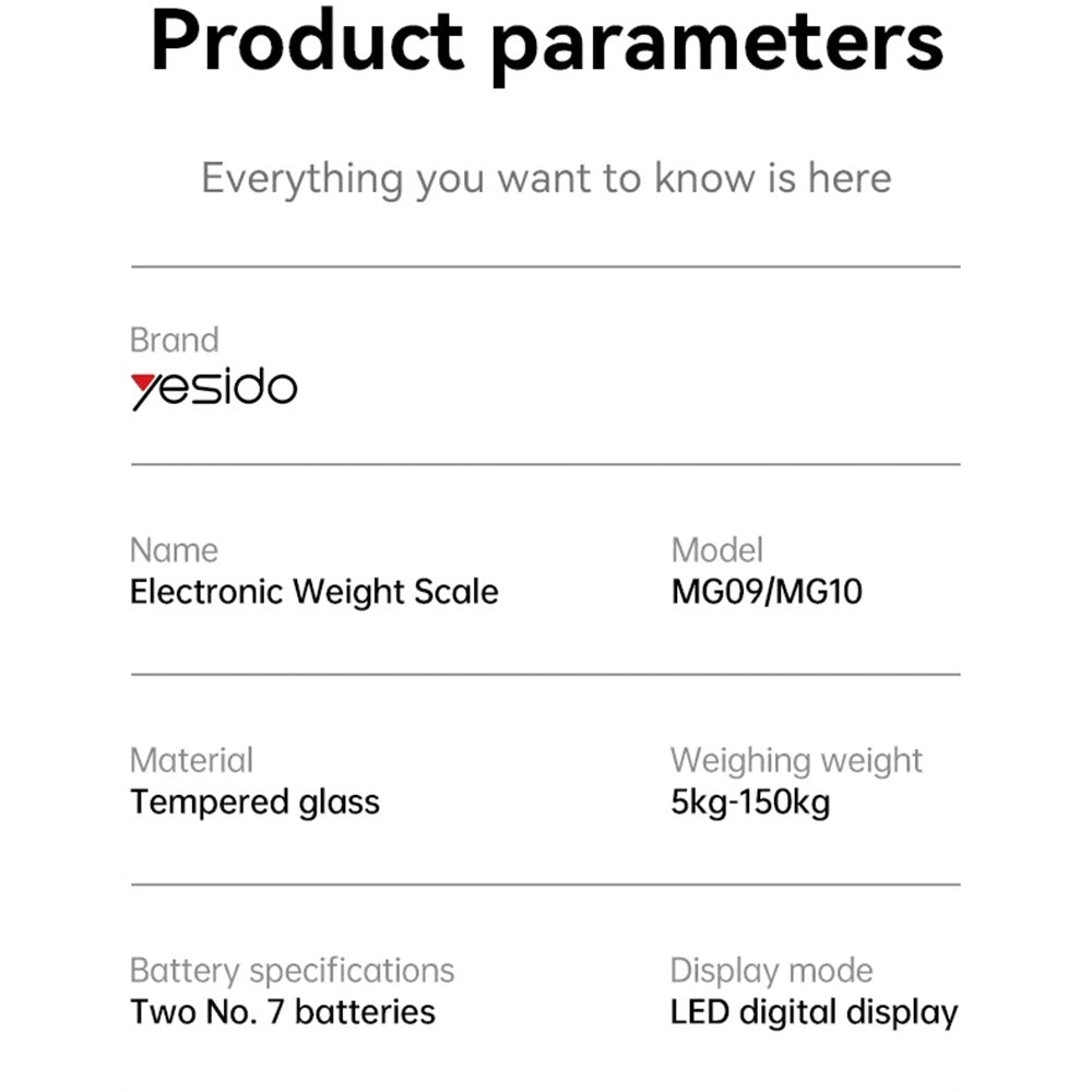 Cantar Digital Yesido MG09, Negru