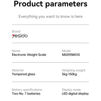 Cantar Digital Yesido MG09, Negru