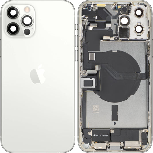 Capac Baterie Apple iPhone 12 Pro Max, Cu Carcasa Mijloc, Full Parts, Argintiu, Swap