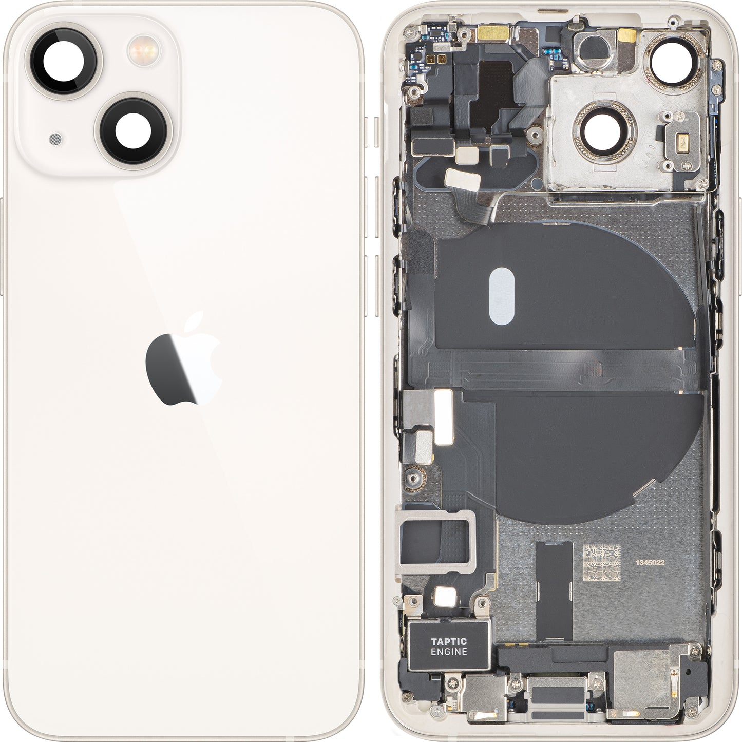 Capac Baterie Apple iPhone 13 mini, Cu Carcasa Mijloc, Full Parts, Alb (Starlight), Swap