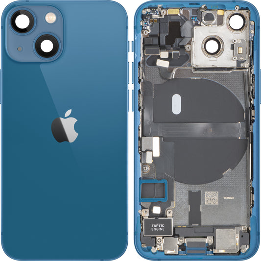 Capac Baterie Apple iPhone 13 mini, Cu Carcasa Mijloc, Full Parts, Albastru, Swap