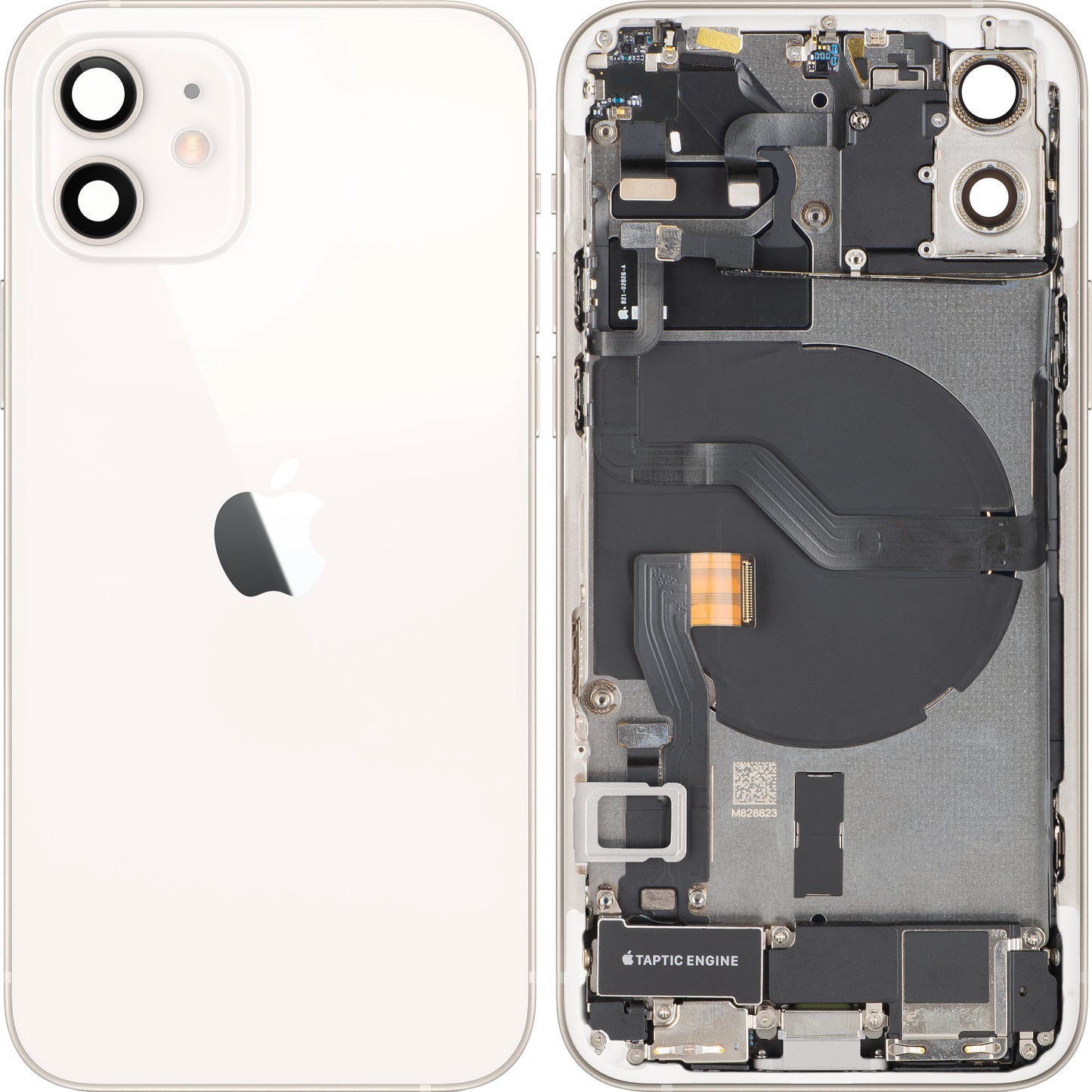 Capac Baterie Apple iPhone 12, Cu Carcasa Mijloc, Full Parts, Alb, Swap