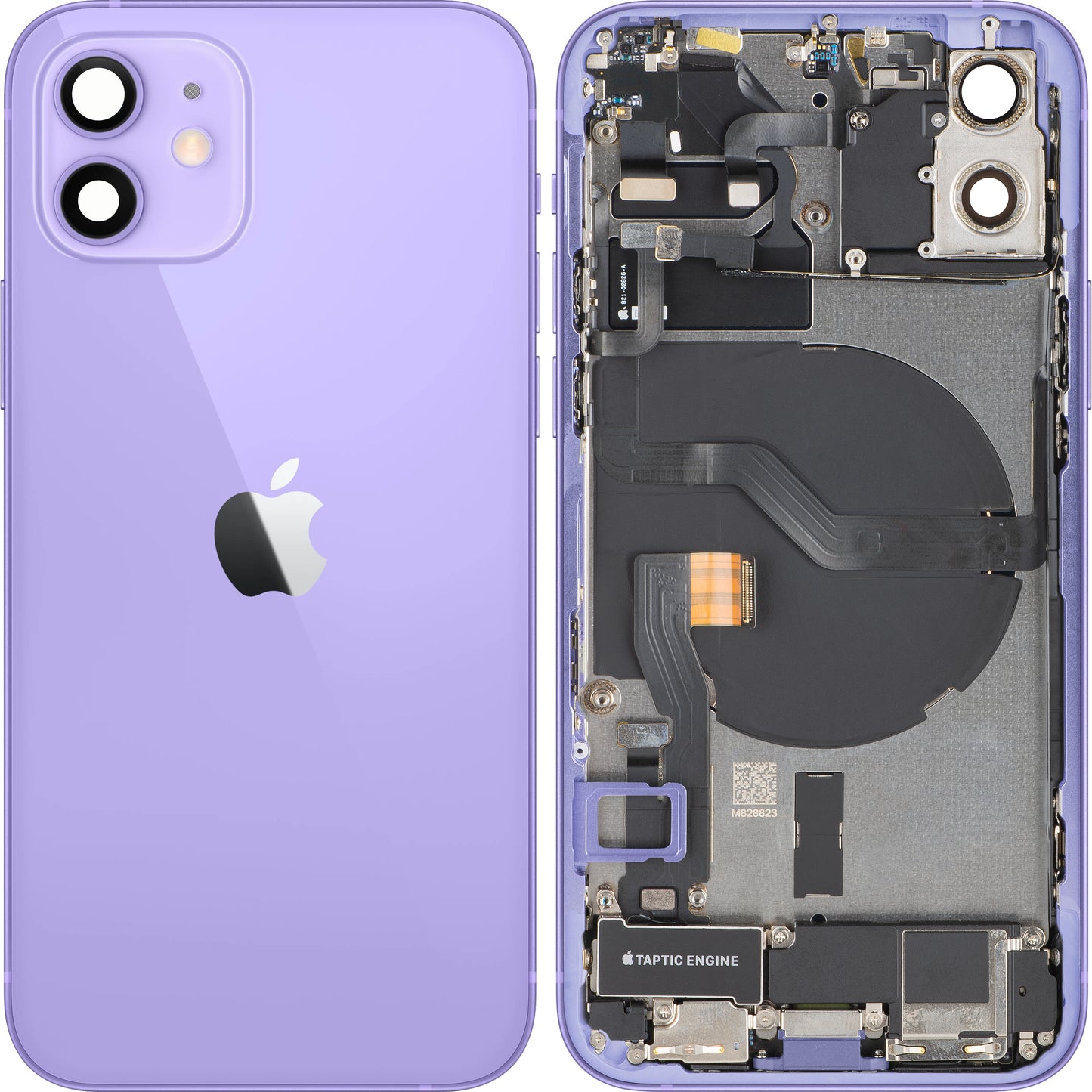 Capac Baterie Apple iPhone 12, Cu Carcasa Mijloc, Full Parts, Mov, Swap