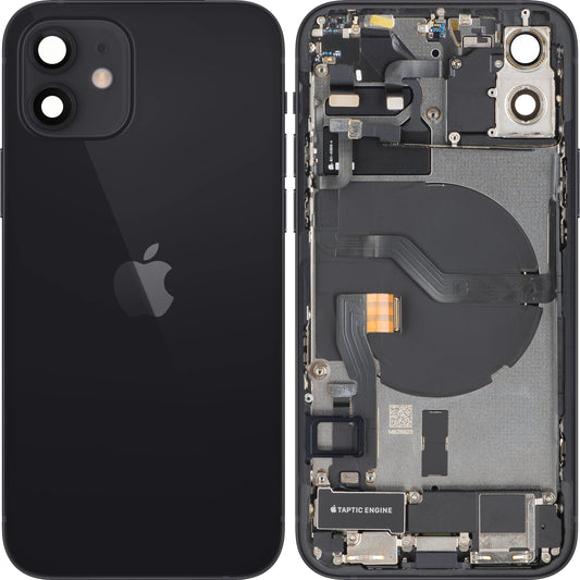 Capac Baterie Apple iPhone 12, Cu Carcasa Mijloc, Full Parts, Negru, Swap