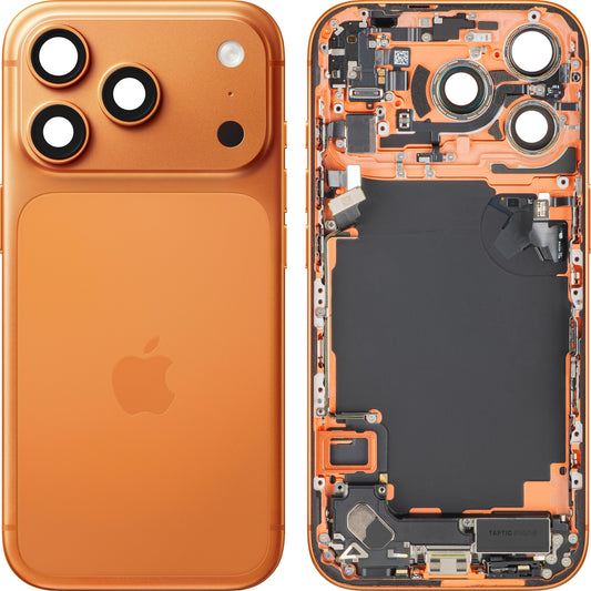 Capac Baterie Apple iPhone 17 Pro, Cu Carcasa Mijloc, Full Parts, Portocaliu (Cosmic Orange), Swap