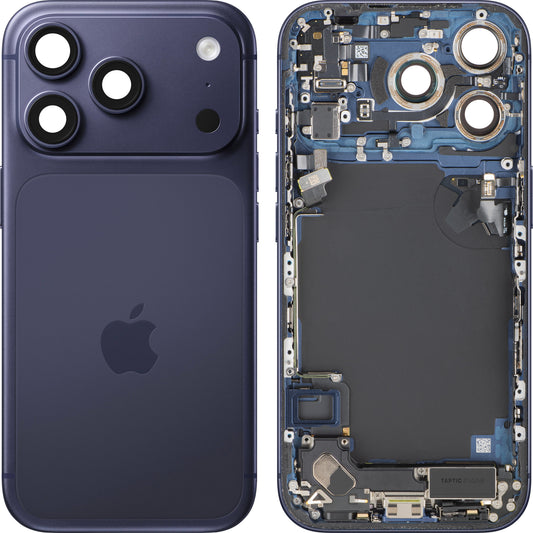 Capac Baterie Apple iPhone 17 Pro, Cu Carcasa Mijloc, Full Parts, Bleumarin (Deep Blue), Swap