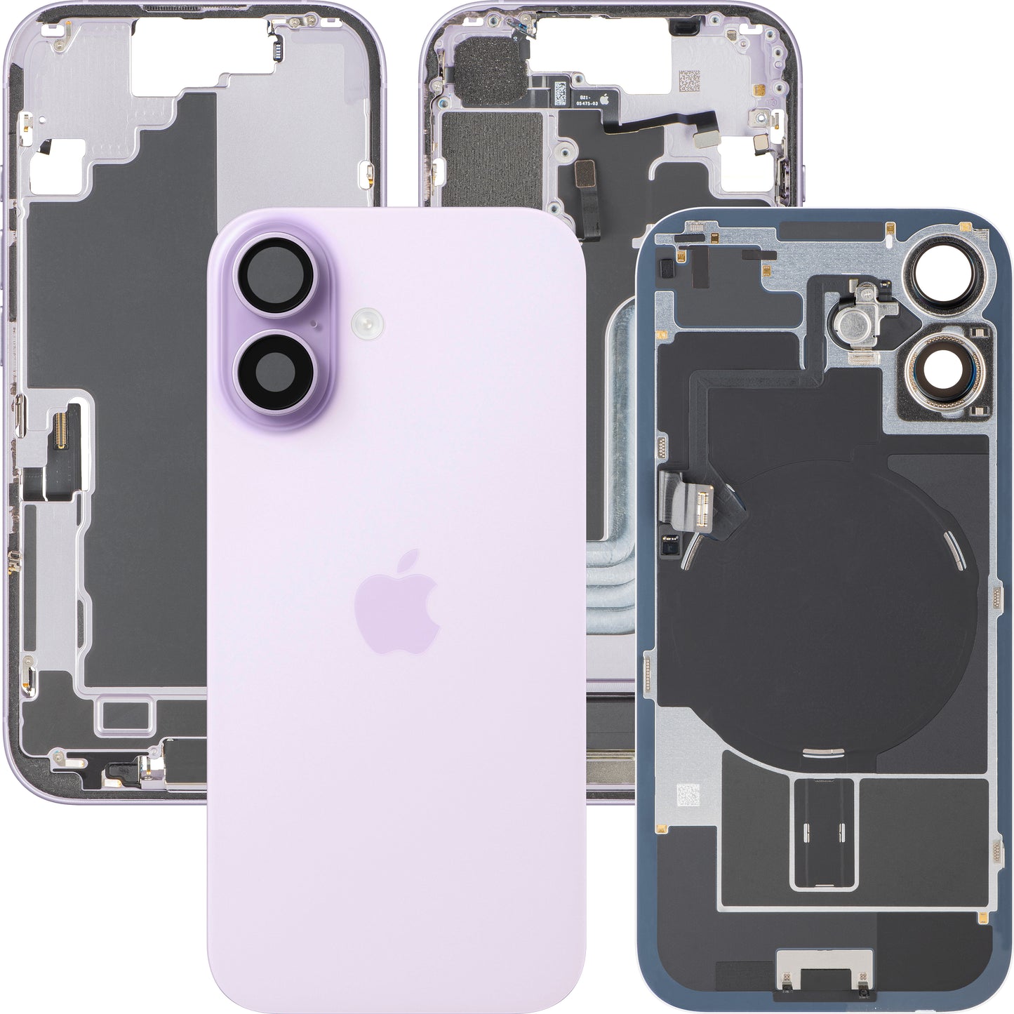 Capac Baterie Apple iPhone 17, Cu Carcasa Mijloc, Full Parts, Mov (Lavender), Swap