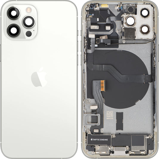 Capac Baterie Apple iPhone 12 Pro, Cu Carcasa Mijloc, Full Parts, Argintiu, Swap