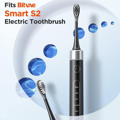 Capat Rezerva Gum Care pentru Periuta Electrica Bitvae S2 / S3, Set 4 bucati, Alb
