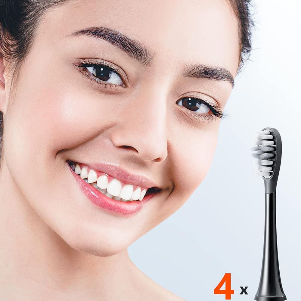Capat Rezerva Gum Care pentru Periuta Electrica Bitvae S2 / S3, Set 4 bucati, Negru