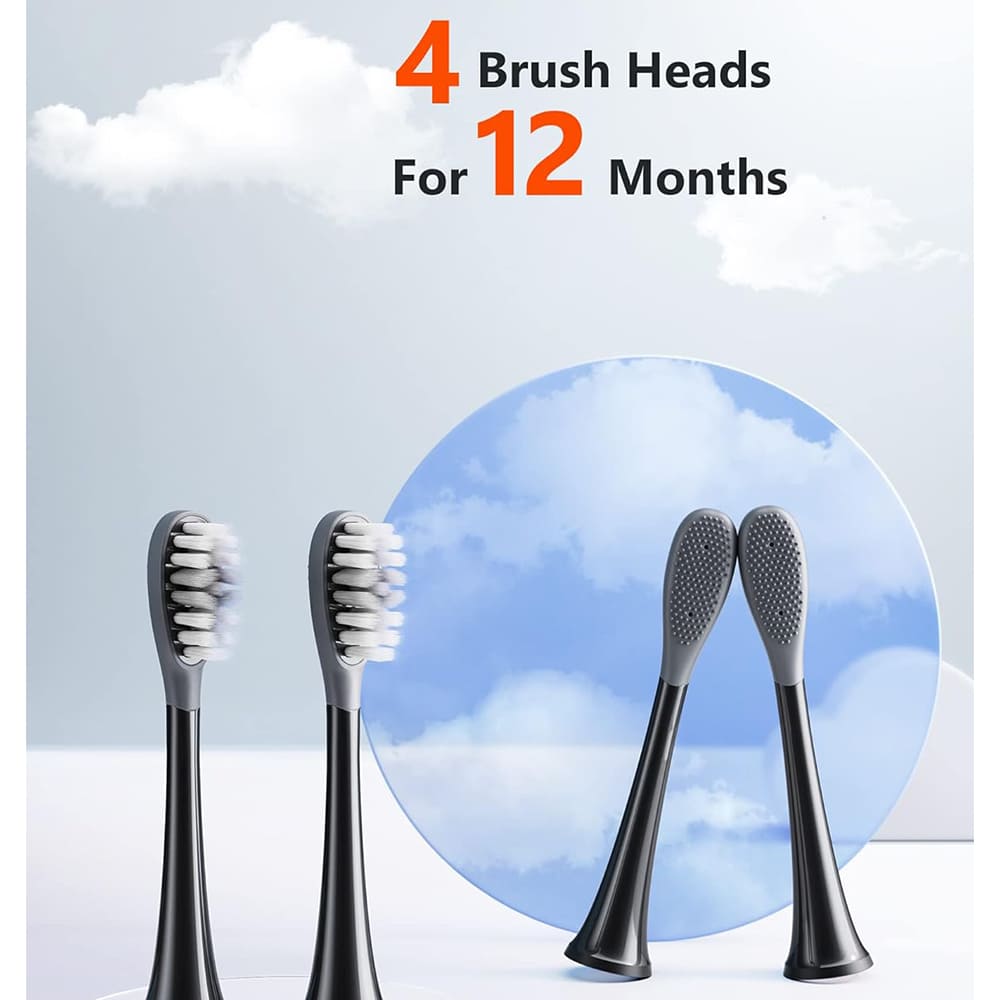 Capat Rezerva Gum Care pentru Periuta Electrica Bitvae S2 / S3, Set 4 bucati, Negru