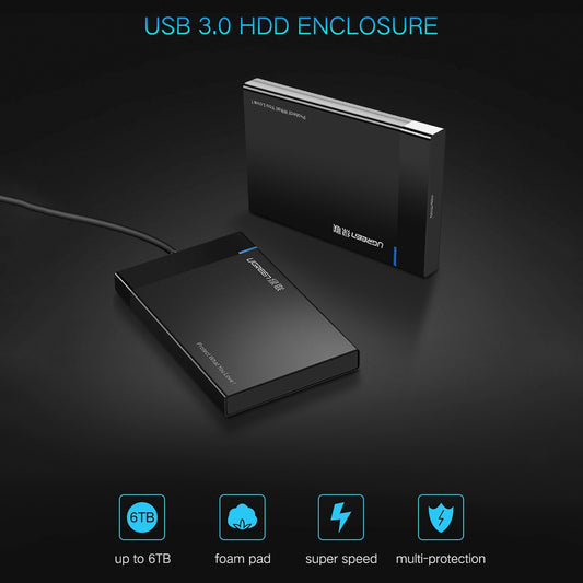 Rack UGREEN US221 pentru HDD / SSD SATA 2.5inch, USB 3.0, Negru