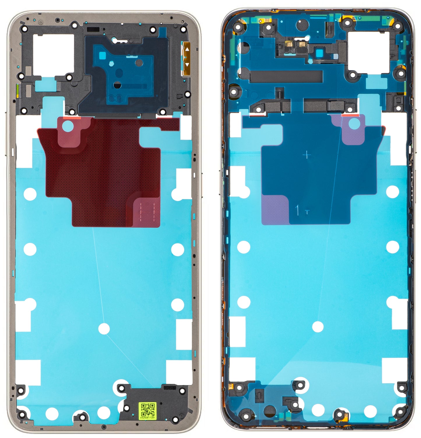 Carcasa Mijloc Honor X7d 5G, Auriu (Desert Gold), Service Pack 9707ACDS