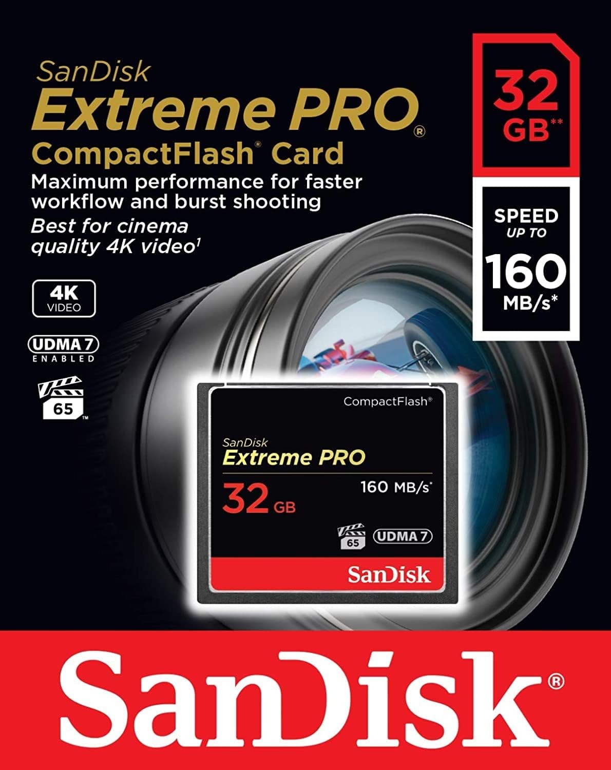 Card Memorie CompactFlash SanDisk Extreme Pro, 32Gb, UDMA 7 SDCFXPS-032G-X46