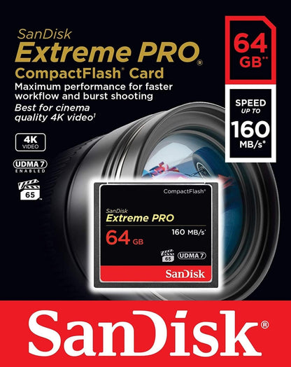 Card Memorie CompactFlash SanDisk Extreme Pro, 64Gb, UDMA 7 SDCFXPS-064G-X46