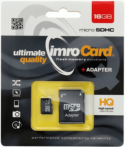 Card Memorie microSDHC Imro, 16Gb, Clasa 4, Cu Adaptor