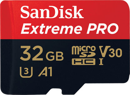 Card Memorie microSDHC SanDisk Extreme Pro, 32Gb, Clasa 10 / UHS-1 U3, Cu Adaptor SDSQXCG-032G-GN6MA