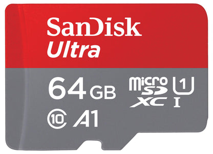 Card Memorie microSDXC SanDisk Ultra Android A1, 64Gb, Clasa 10 / UHS-1 U1, Cu Adaptor SDSQUAB-064G-GN6MA