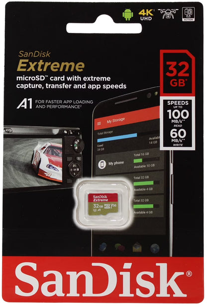 Card Memorie microSDHC SanDisk Extreme, 32Gb, Clasa 10 / UHS-1 U3 SDSQXAF-032G-GN6MN