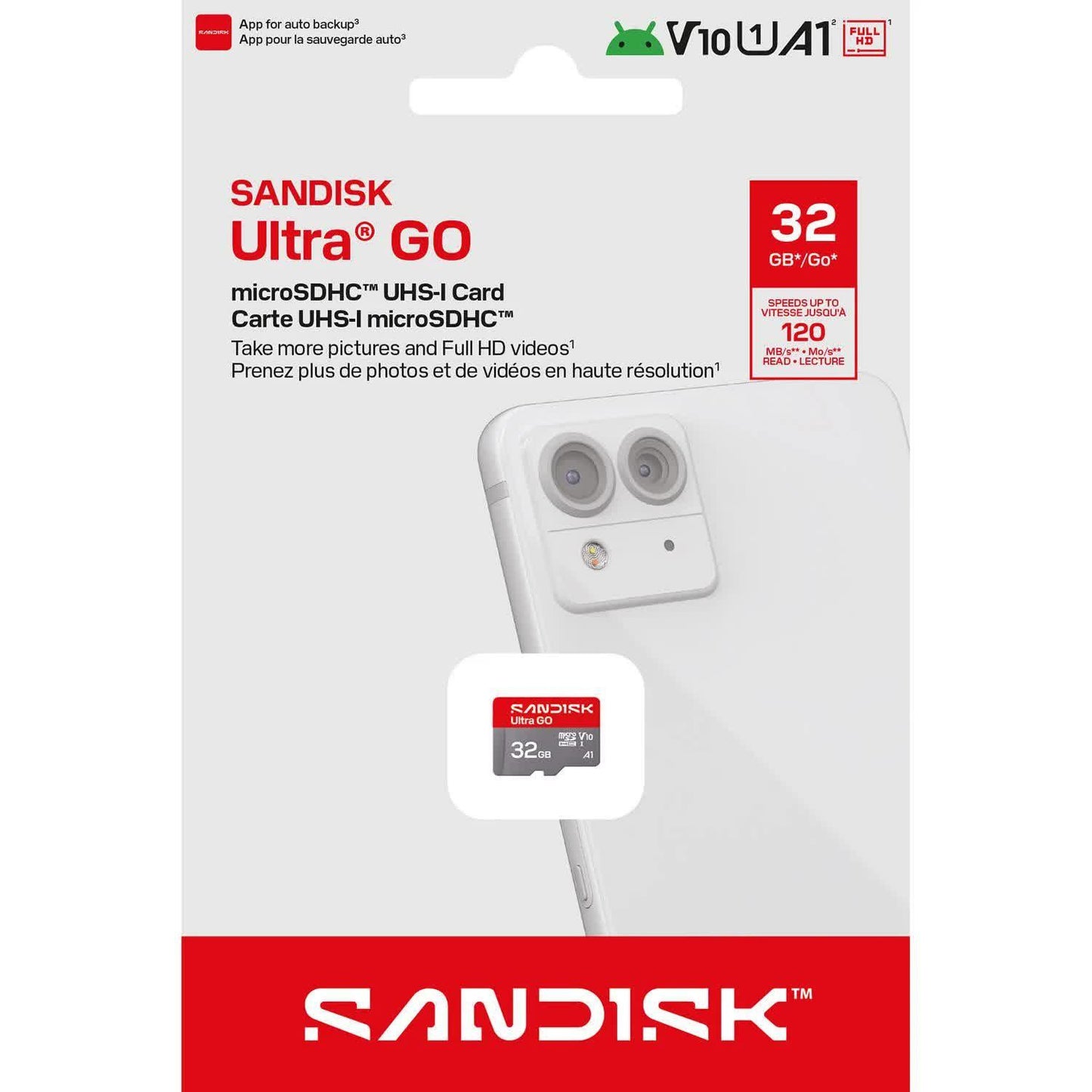 Card Memorie microSDHC SanDisk Ultra GO Android A1, 32Gb, Clasa 10 / UHS-1 U1 SDSQUGN-032G-GN6MN