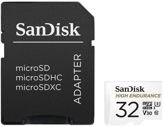 Card Memorie microSDHC SanDisk High Endurance, 32Gb, Clasa 10 / UHS-1 U3, Cu Adaptor SDSQQNR-032G-GN6IA