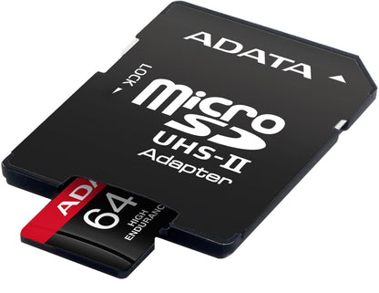 Card Memorie microSDXC Adata High Endurance, 64Gb, Clasa 10 / UHS-1 U3, Cu Adaptor AUSDX64GUI3V30SHA2-RA1