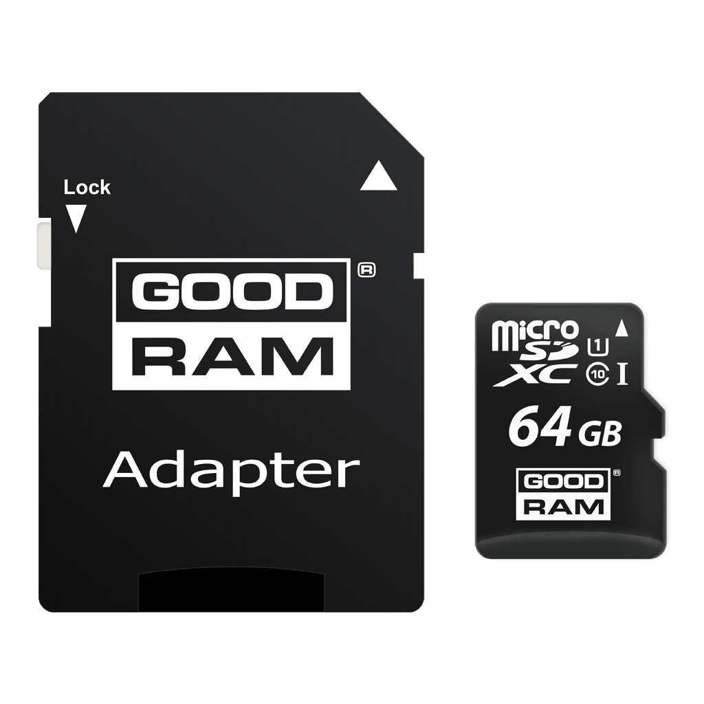 Card Memorie microSDXC GoodRam, 64Gb, Clasa 10 / UHS-1 U1, Cu Adaptor M1AA-0640R12