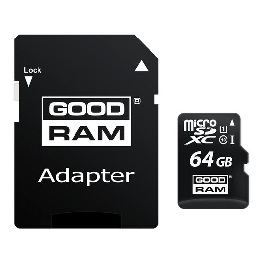Card Memorie microSDXC GoodRam, 64Gb, Clasa 10 / UHS-1 U1, Cu Adaptor M1AA-0640R12