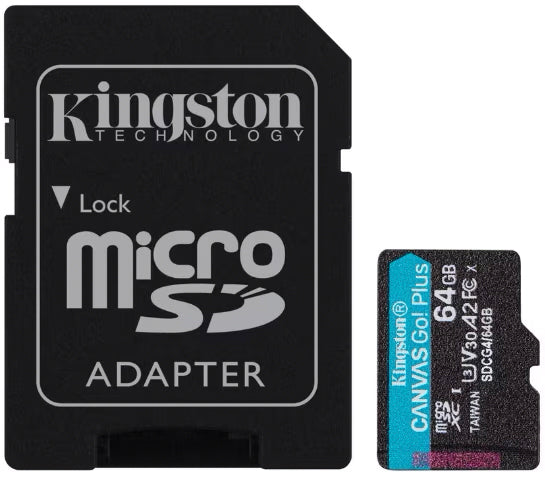 Card Memorie microSDXC Kingston Canvas Go Plus Android A2, 64Gb, Clasa 10 / UHS-1 U3, Cu Adaptor SDCG4/64GB