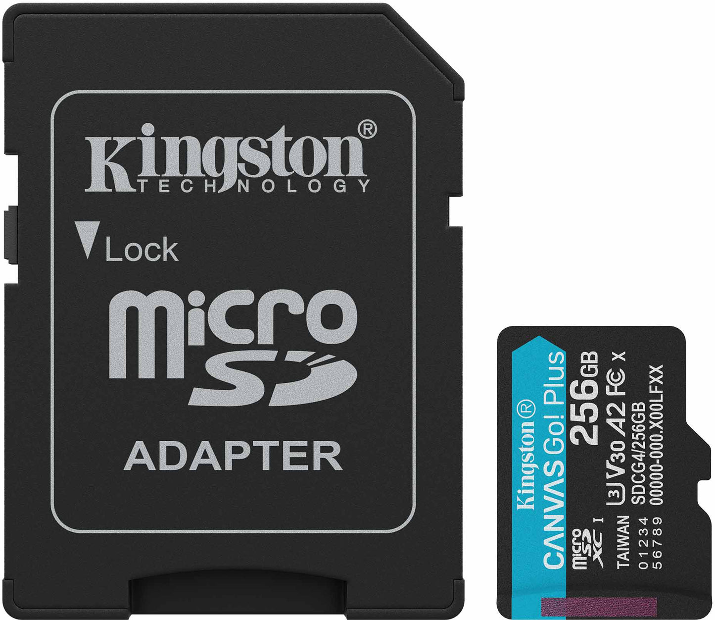 Card Memorie microSDXC Kingston Canvas Go Plus Android A2, 256Gb, Clasa 10 / UHS-1 U3, Cu Adaptor SDCG4/256GB
