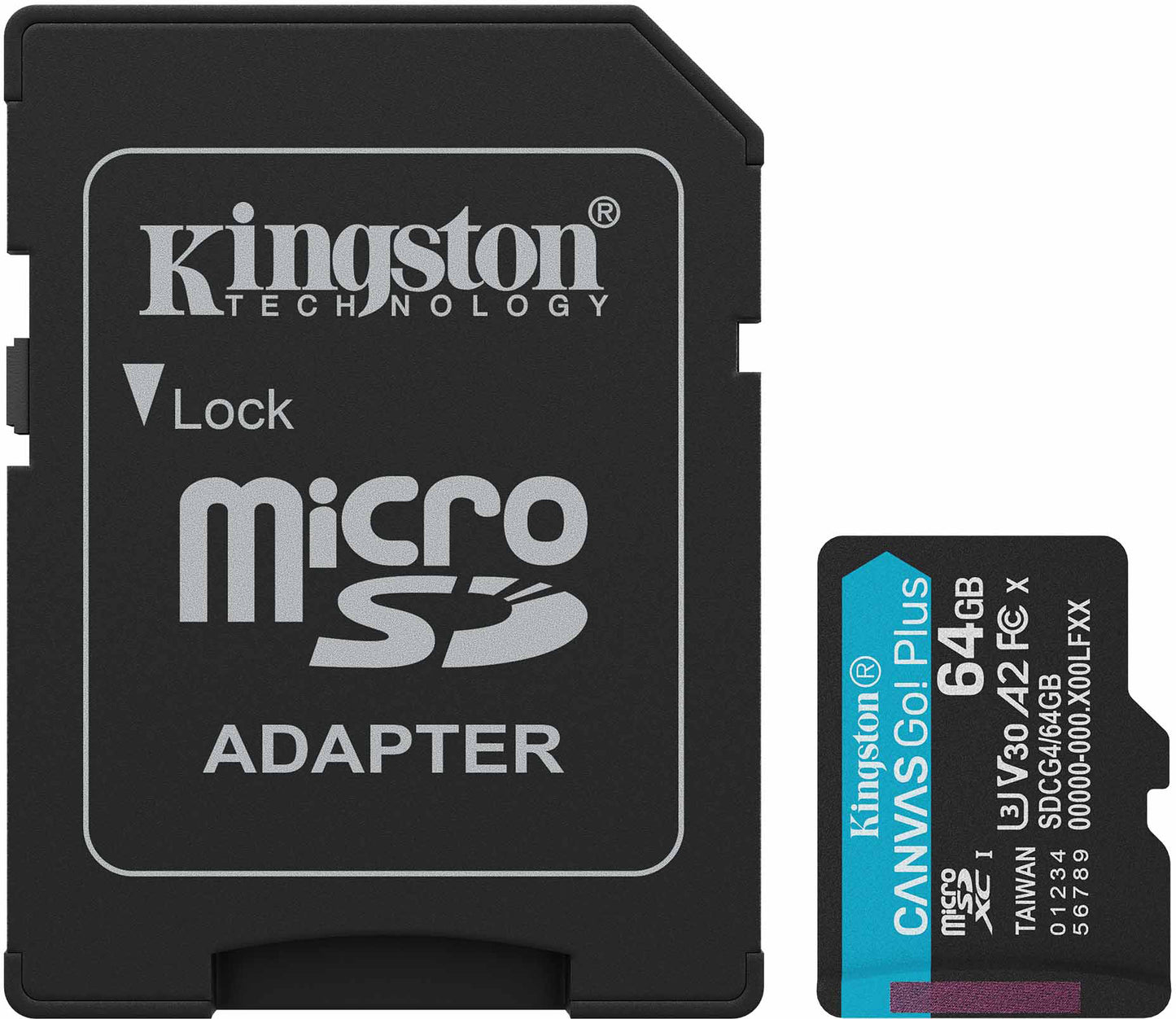 Card Memorie microSDXC Kingston Canvas Go Plus Android A2, 64Gb, Clasa 10 / UHS-1 U3, Cu Adaptor SDCG4/64GB