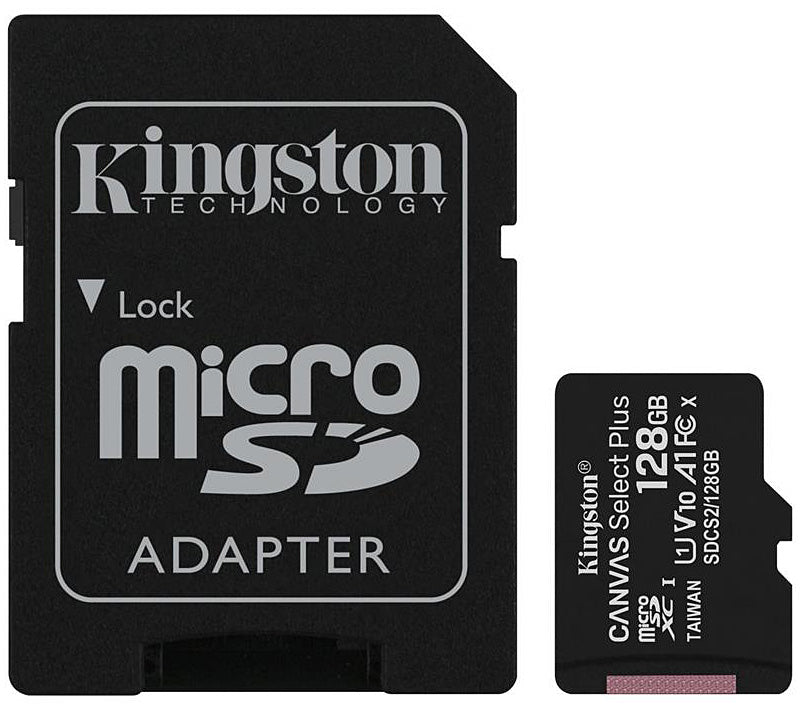 Card Memorie microSDXC Kingston Canvas Select Plus Android A1, 128Gb, Clasa 10 / UHS-1 U1, cu Adaptor SDCS2/128GB