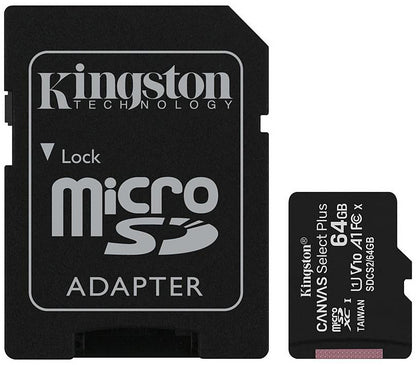 Card Memorie microSDXC Kingston Canvas Select Plus Android A1, 64Gb, Clasa 10 / UHS-1 U1, cu Adaptor SDCS2/64GB